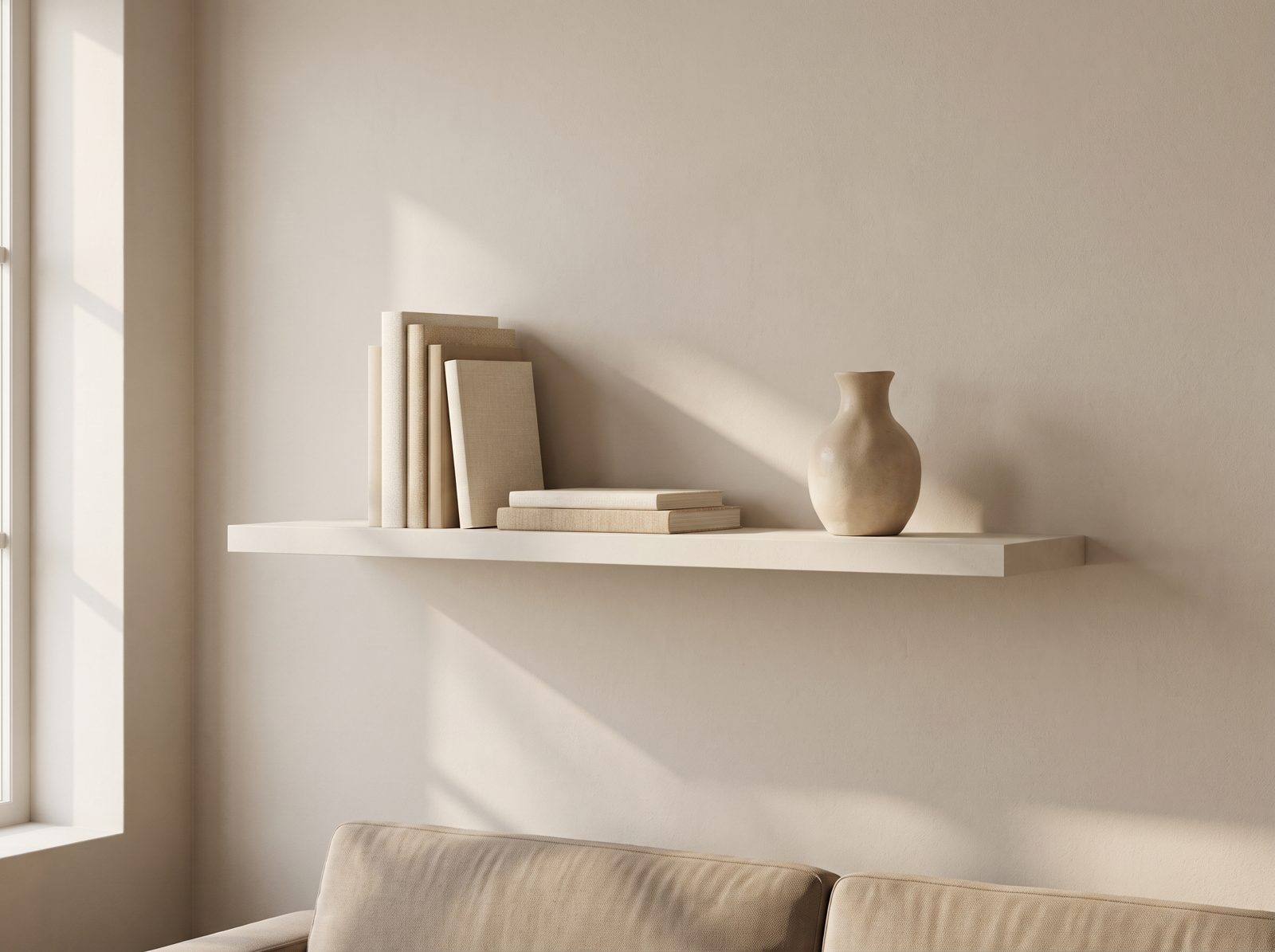 Wandplank in Chalk White — 120 × 30 cm, 18 mm