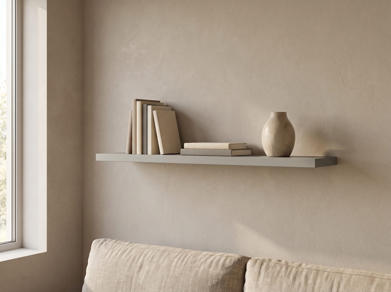Wandplank in Fjord Mist — 120 × 30 cm, 18 mm