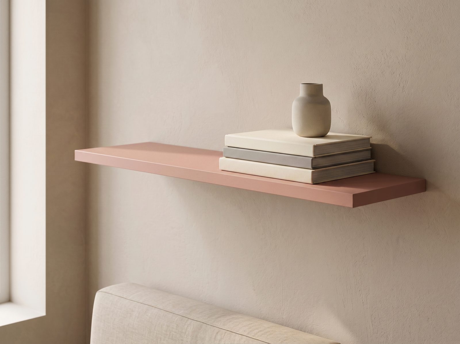 Wandplank in Peach Blush — 120 × 30 cm, 18 mm