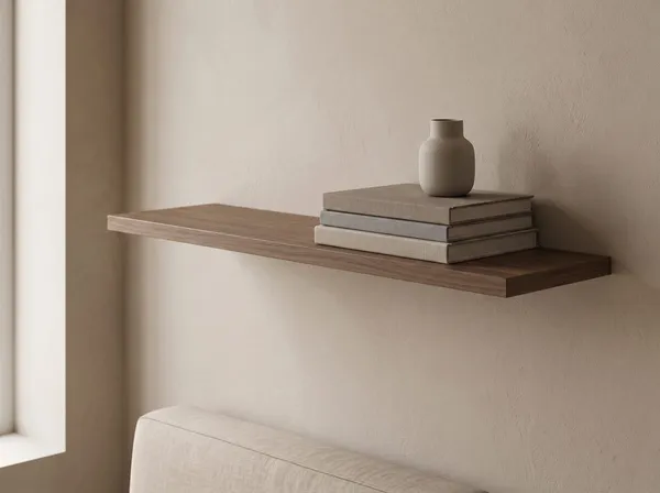 Wandplank in Cognac Walnut — 120 × 30 cm, 18 mm