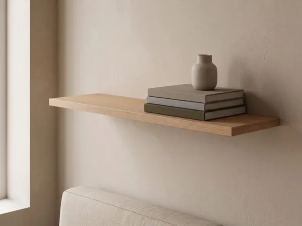 Wandplank in Porcelain Oak — 120 × 30 cm, 18 mm